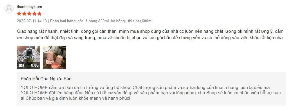 Đánh giá 5 sao: mua để chưng yến cho con gái đang mang bầu