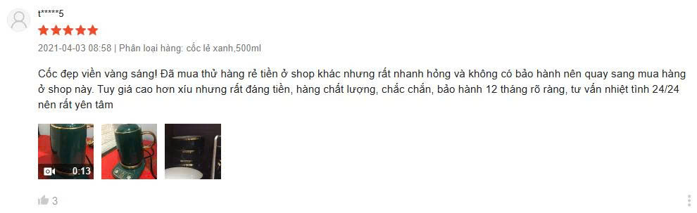Đánh giá 5 sao: từng mua hàng rẻ ở shop khác nhanh hỏng, quay lại mua YoloHome